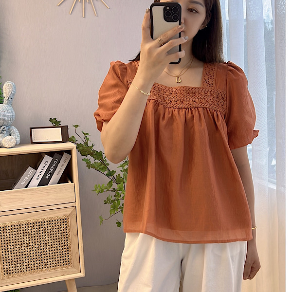 오렌지 블라우스 (Blouse-Orange)